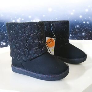 Jumping Beans Black Knit Reagann Winter Boots Size 9T